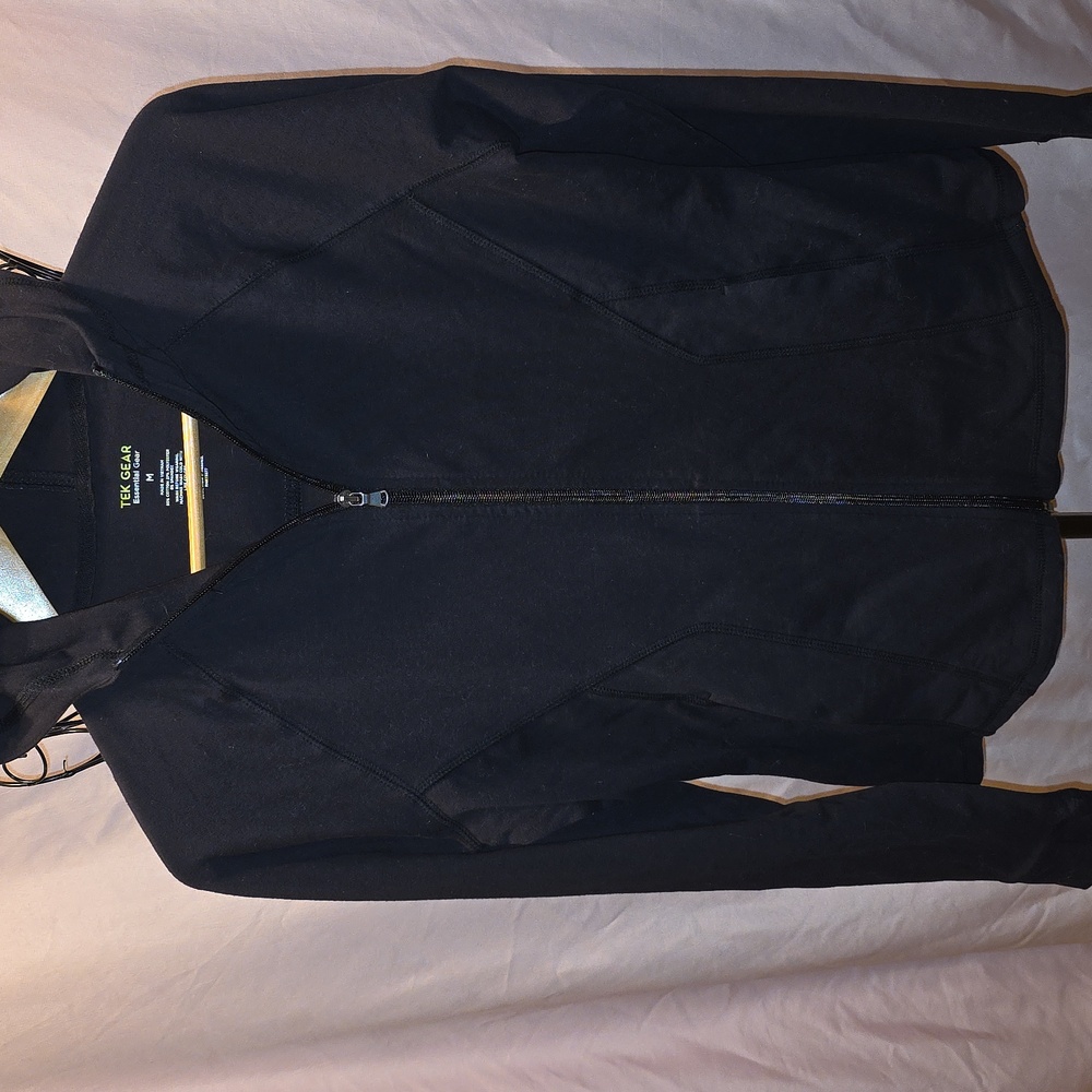 Tek Gear Black Performance Zip Up Jacket Womens Medium (Virginia #18)